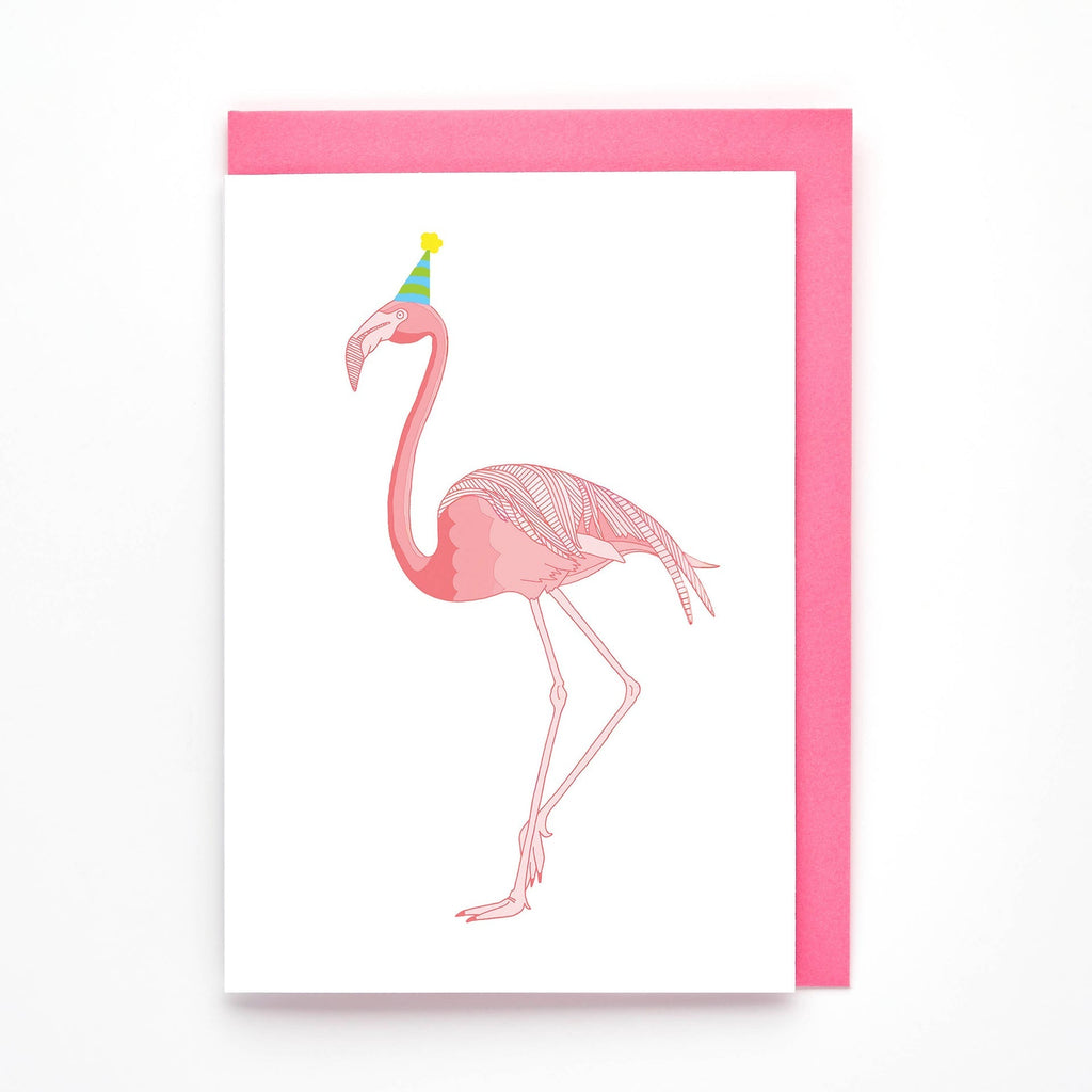 Carte d'anniversaire Flamant Rose