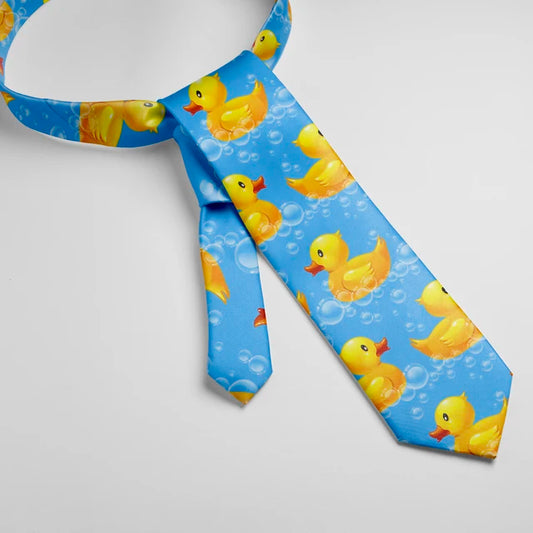 Yellow Ducks Bubbles Tie