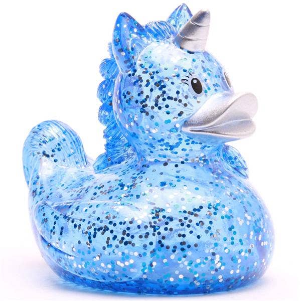 Blaue Glitzer-Einhorn-Ente