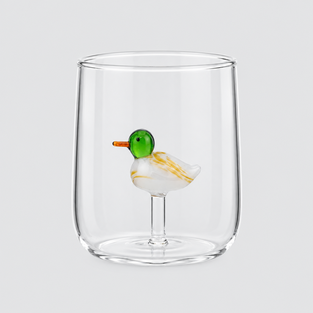 Verre avec Canard Colvert 3D