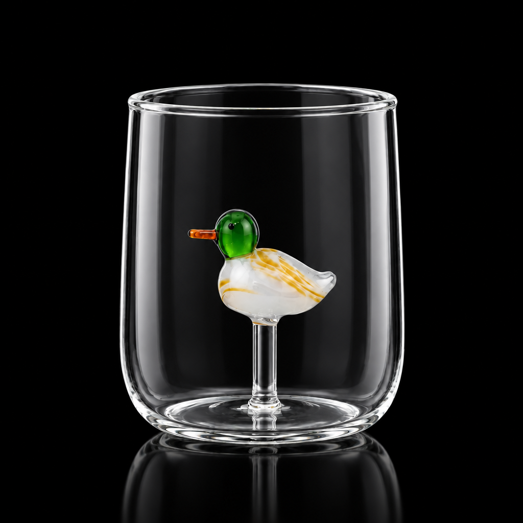 Verre avec Canard Colvert 3D