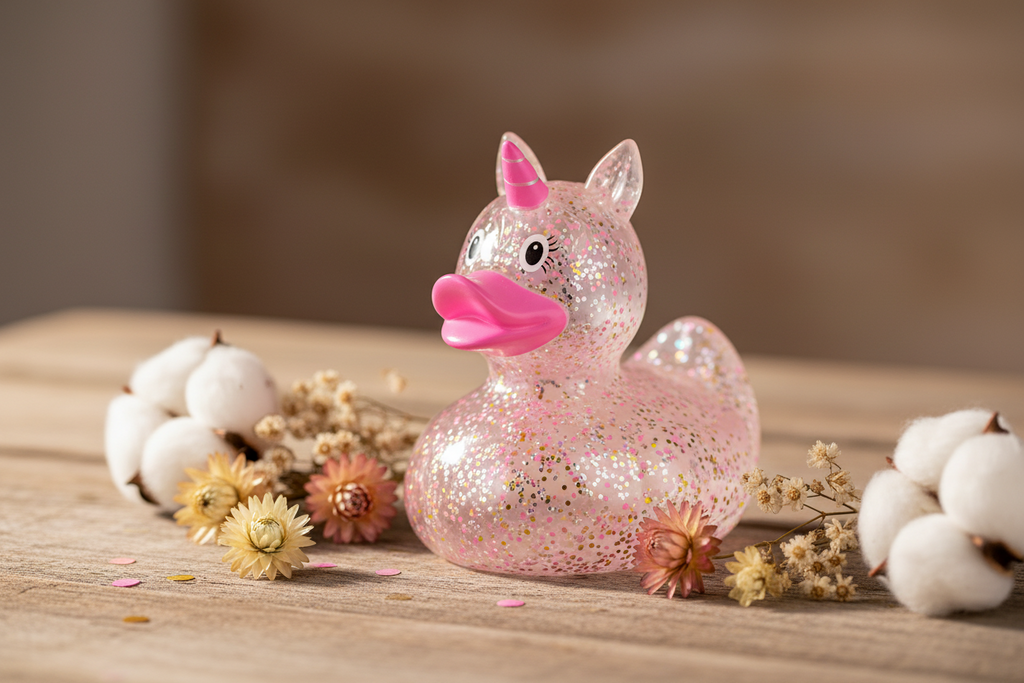 Canard Licorne Rose Pailleté