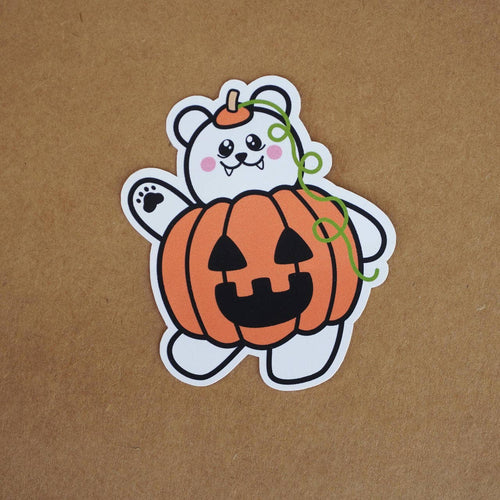 Halloween Kürbis Bär Aufkleber