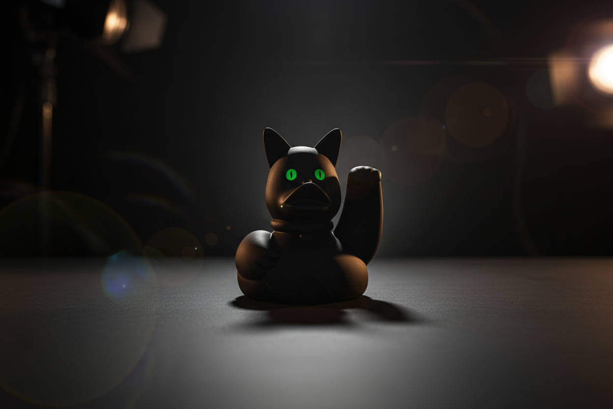 Canard Chat Chanceux Noir