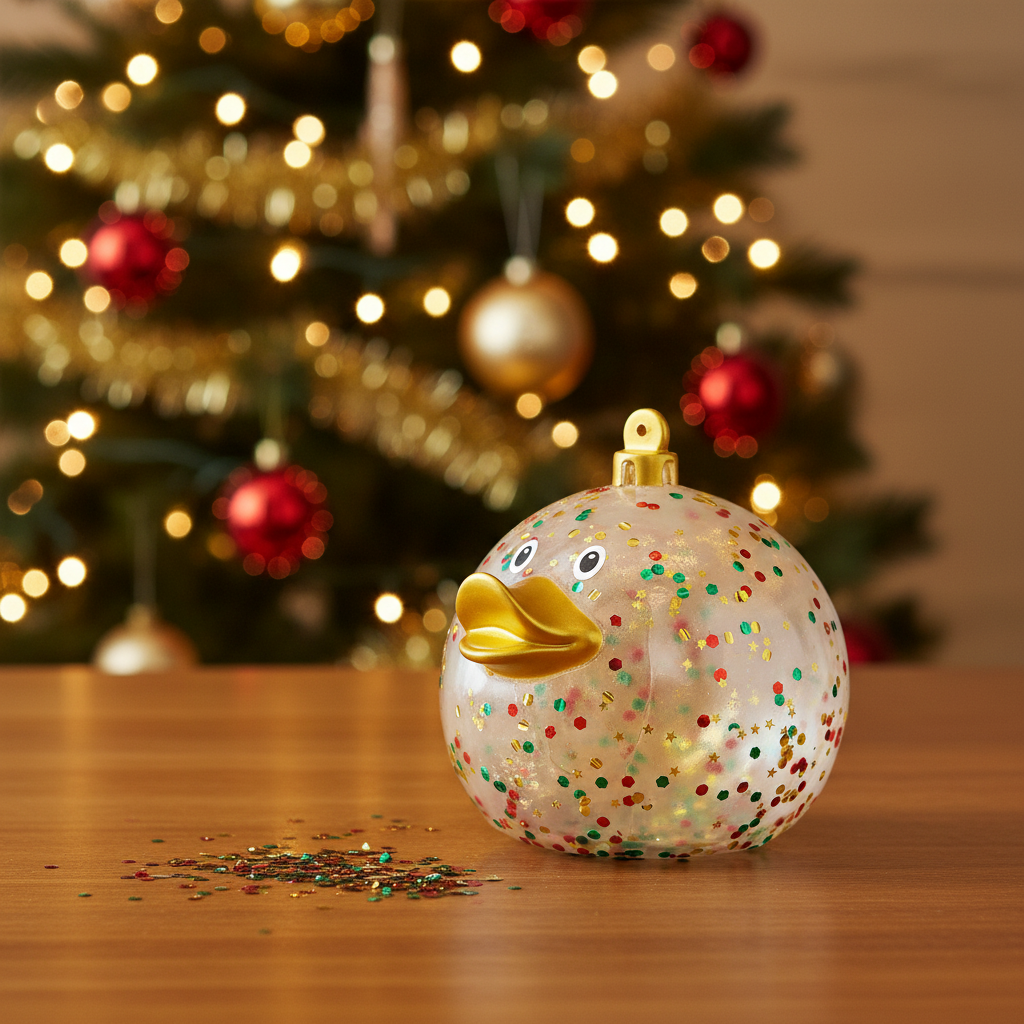 Glitzernde Weihnachtskugel-Ente