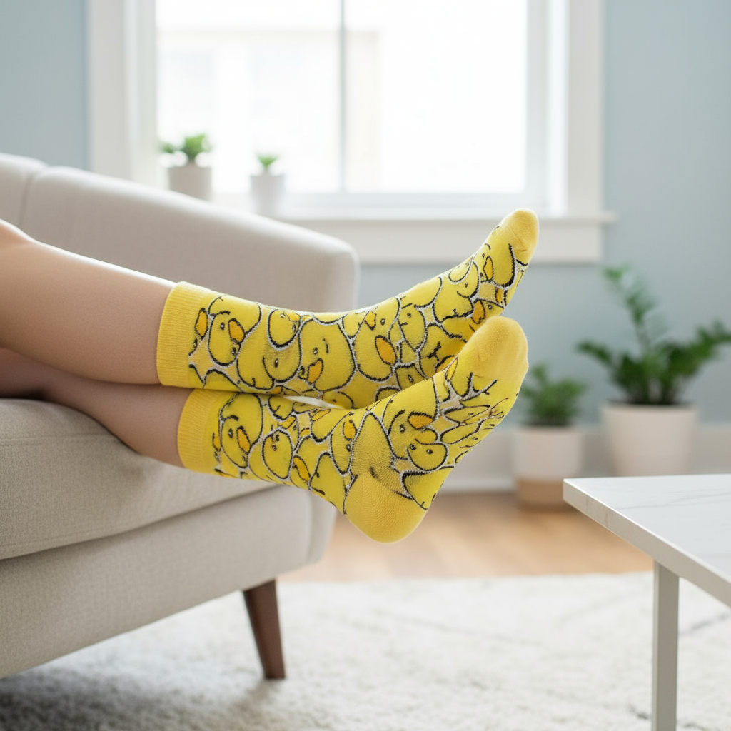 Gelbe Entensocken