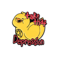 Pin's Canard Jaune "Take That Depression"