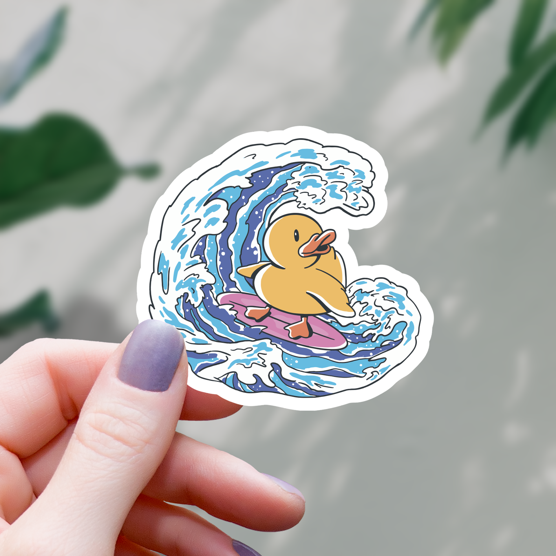 Surfer Duck Sticker