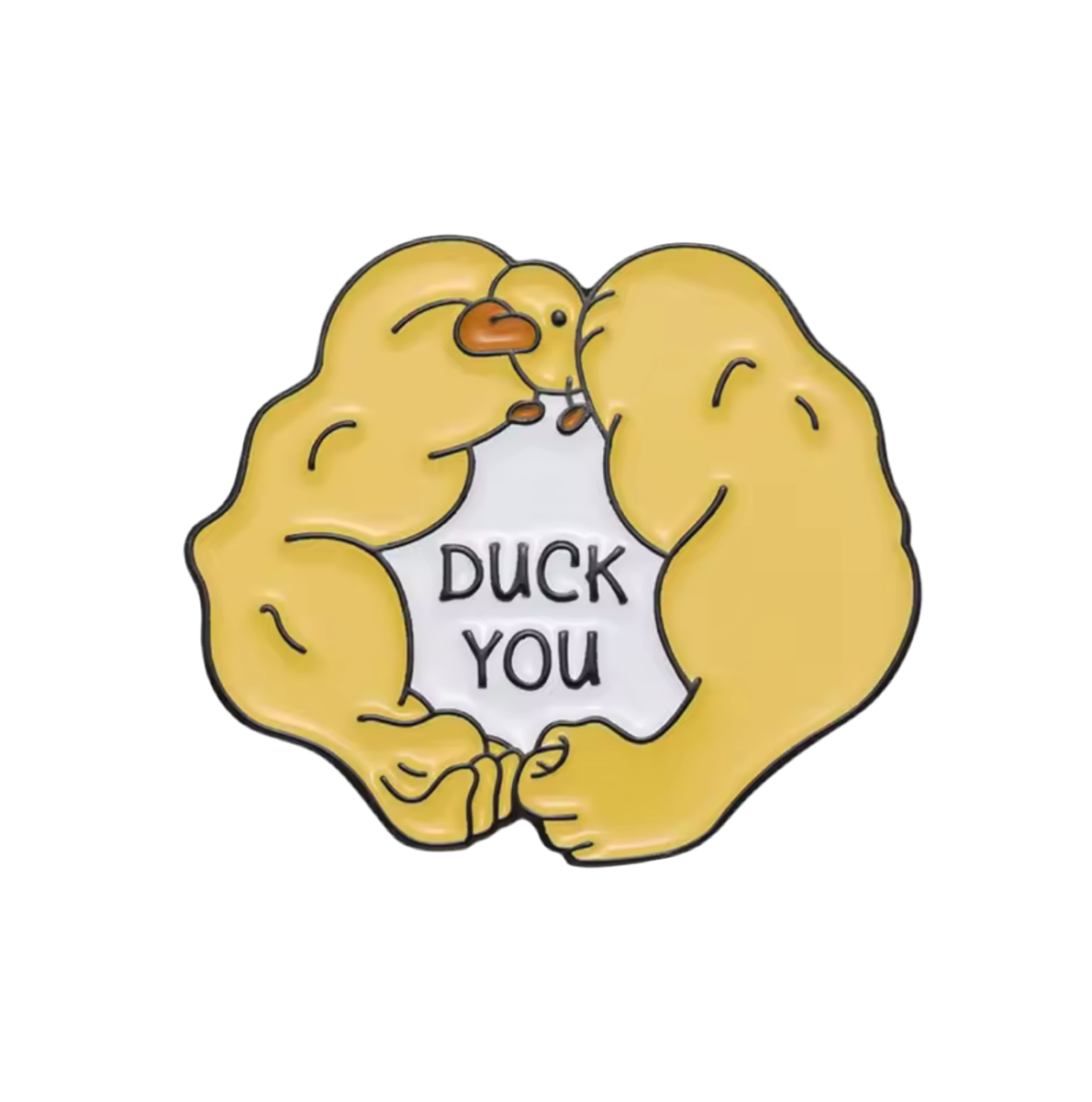 Pin's Canard Jaune Gros Bras "Duck You"
