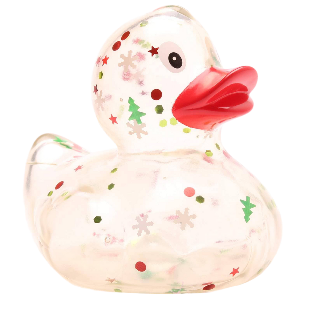 canard classique a paillettes de noel rouge