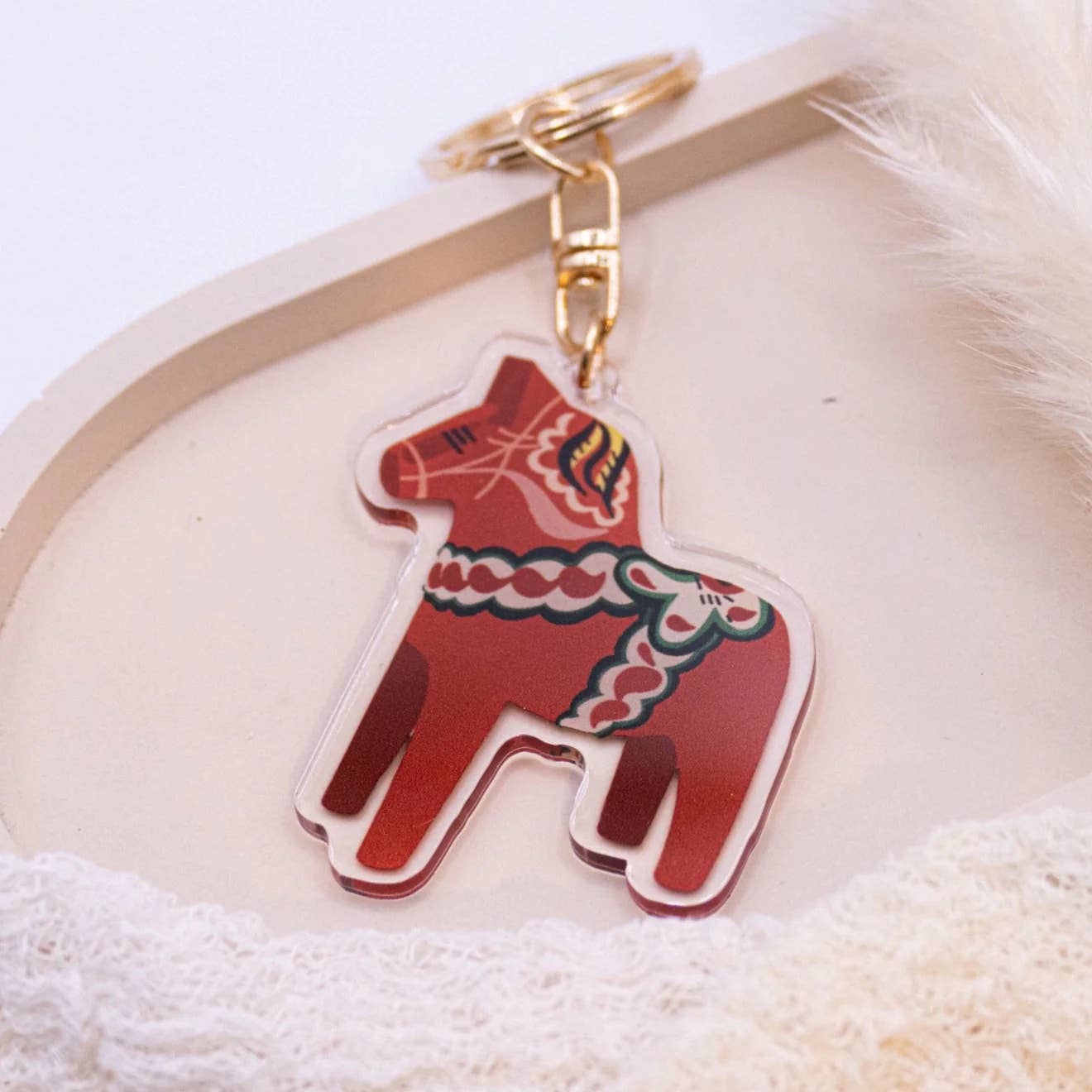 Porte-clés Cheval de Dalécarlie