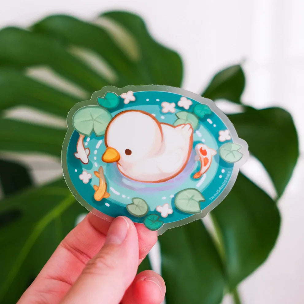 Autocollant Canard Blanc "a Lost Duckling"