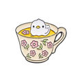 Pin's Canard Blanc dans une tasse de thé