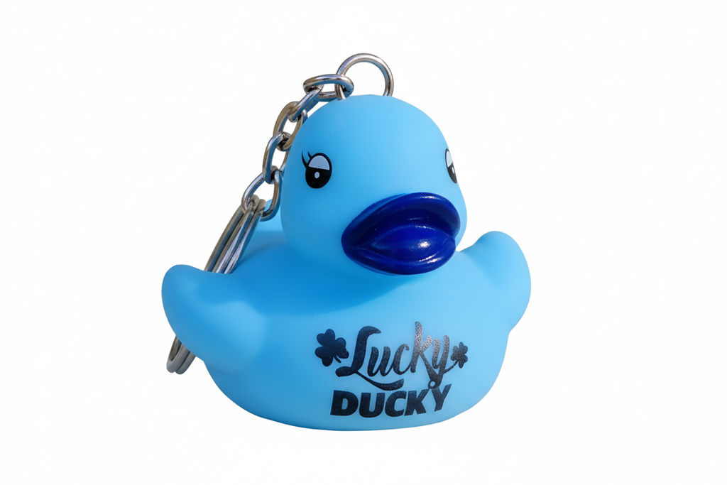 Lucky Ducky Blaue Ente Schlüsselanhänger