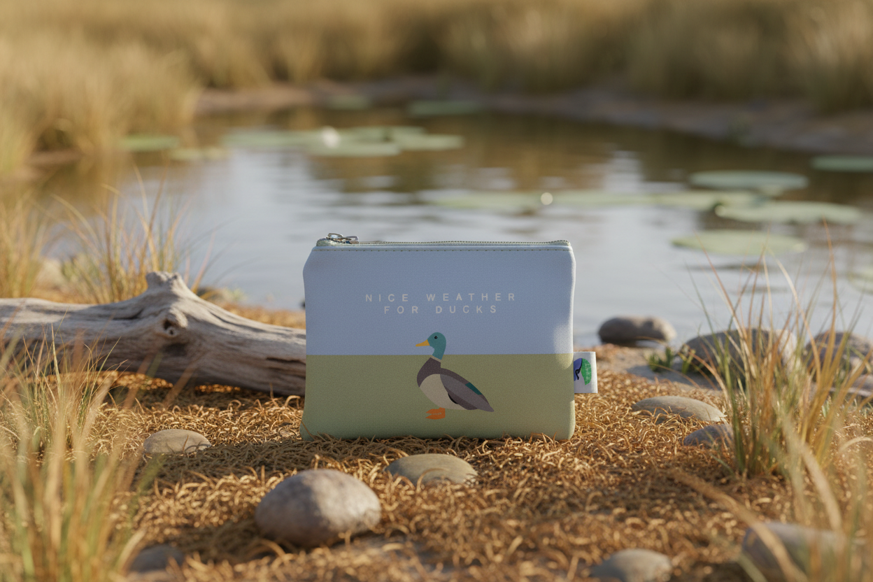 Porte-monnaie zippé Canard Colvert