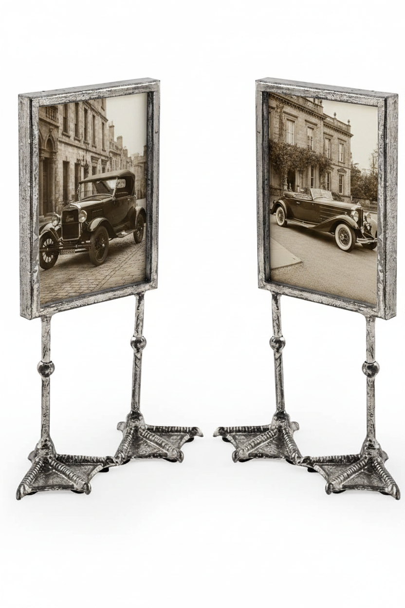 Duck Feet Picture Frame Pair - Antique Silver