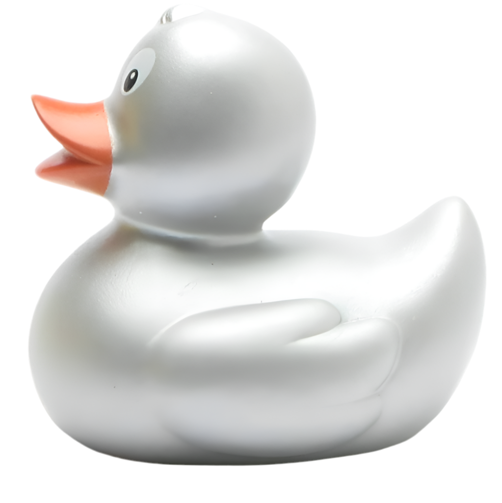 Kleine klassische silberne Ente