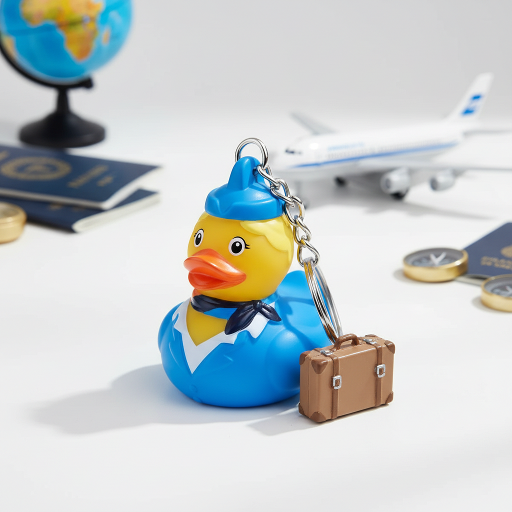 Porte-clés Canard Hôtesse de l'air Blonde