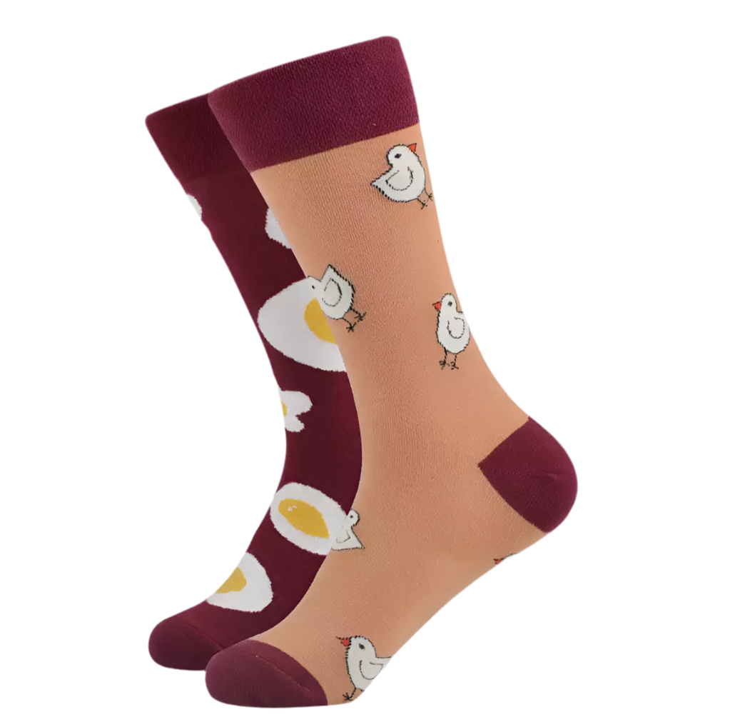 Chaussettes Dépareillées Poussins et Œufs