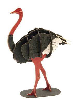 Modèle En Papier 3D - Autruche