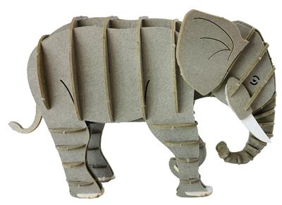 Modèle En Papier 3D - Eléphant Gris