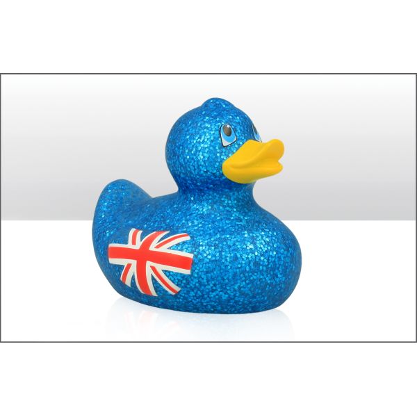 Union Jack Ente - Blauer Glitzer