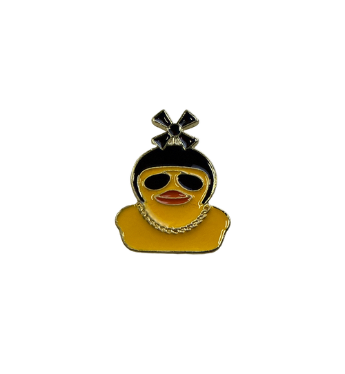 Photo produit - Pin’s Canard Jaune avec Casque Moto à Hélices