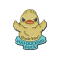Gelbe Enten-Anstecknadel „Duck You! You Ducking Duck“