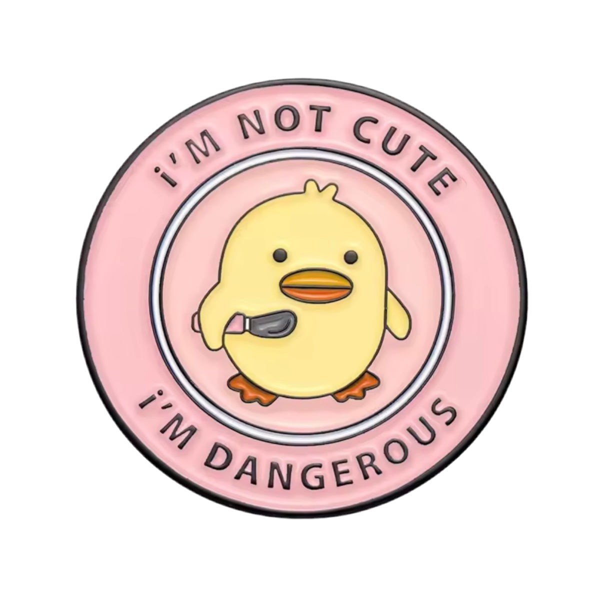 Pin's Canard Jaune "I’m not Cute, I’m Dangerous"