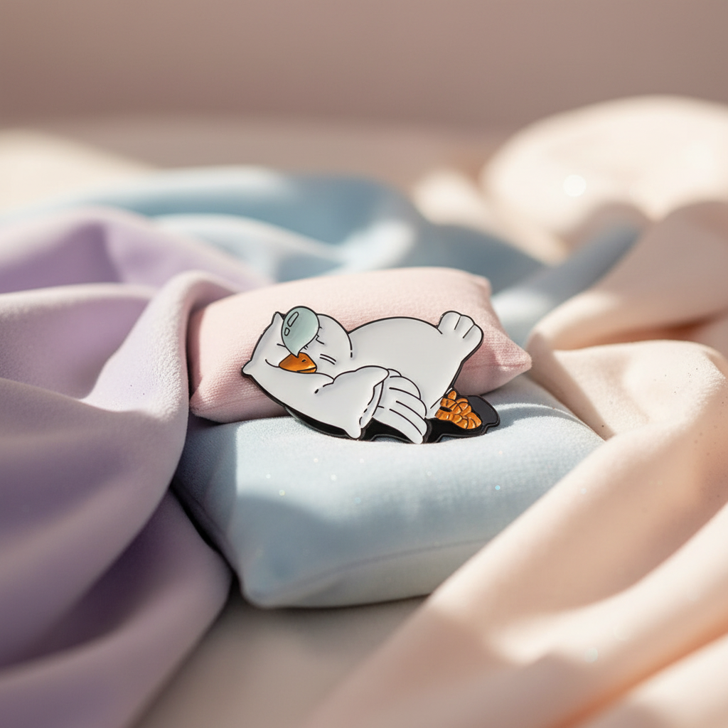 Pin's Canard Blanc Endormi
