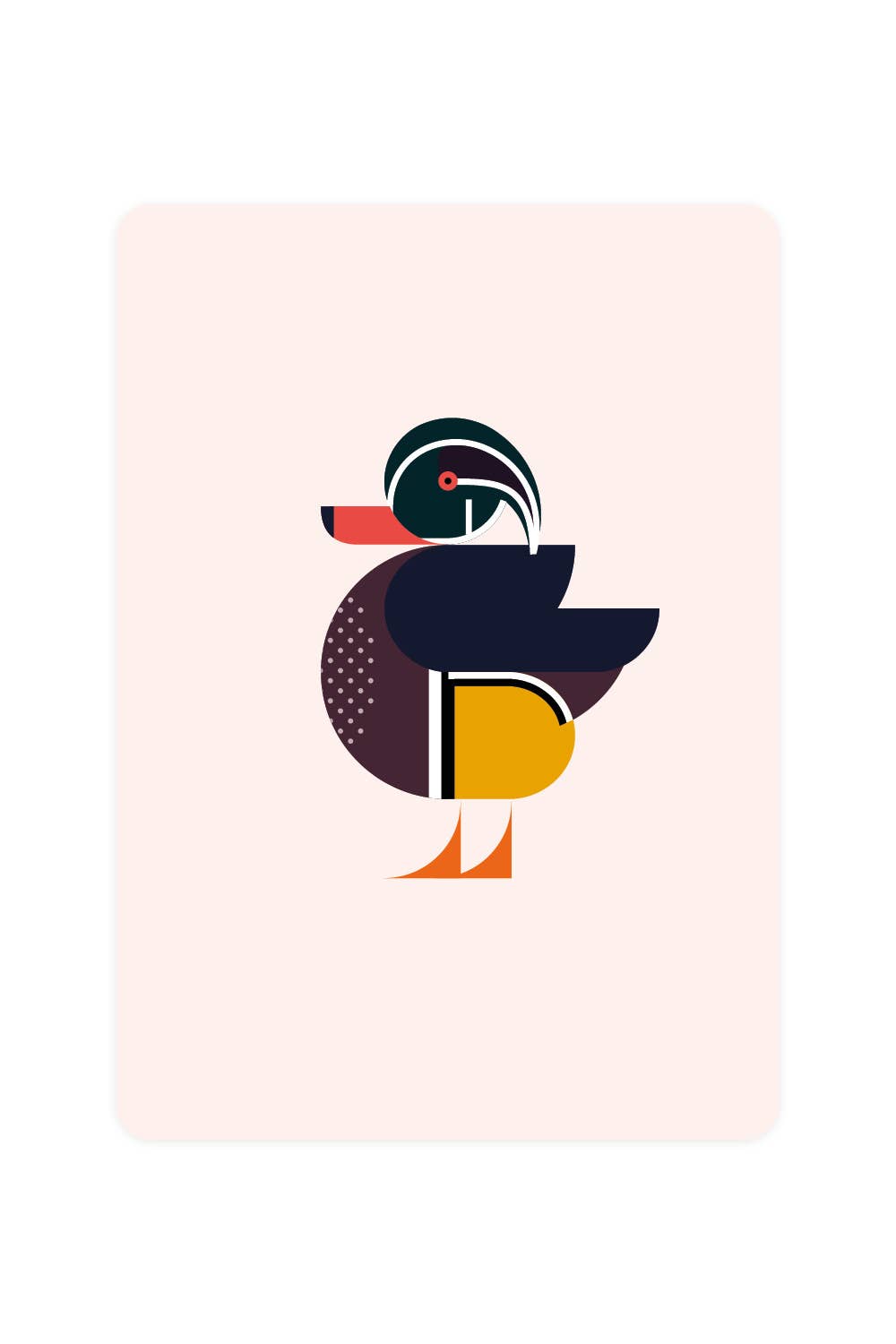 Carte postale avec Canard branchu