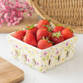 Ceramic berry basket with floral duck pattern