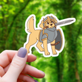Autocollant Chien Golden Paladin RPG