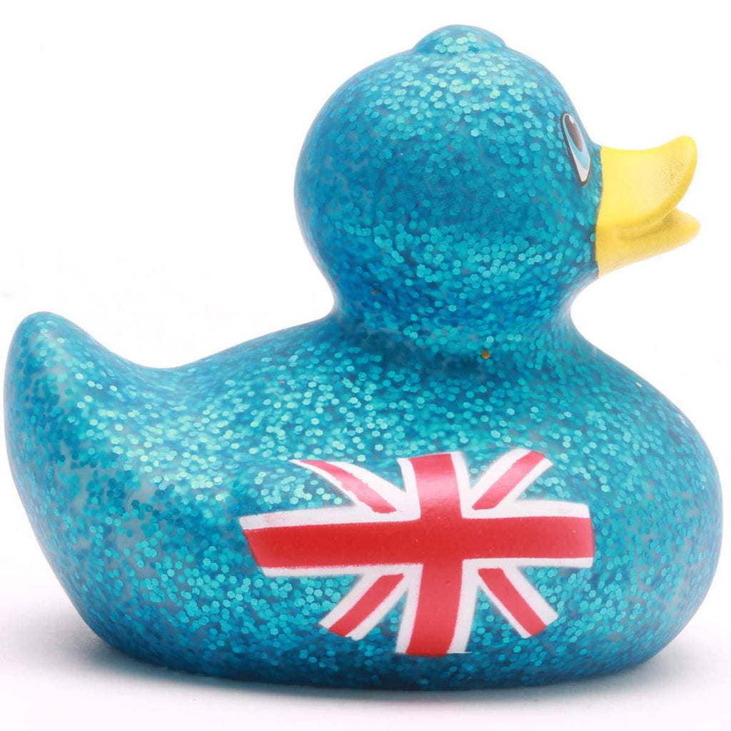 Union Jack Ente - Blauer Glitzer