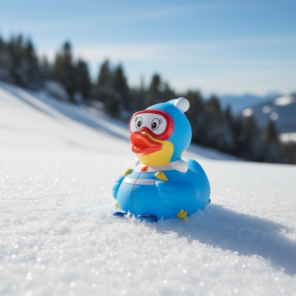Canard Skieuse bleu