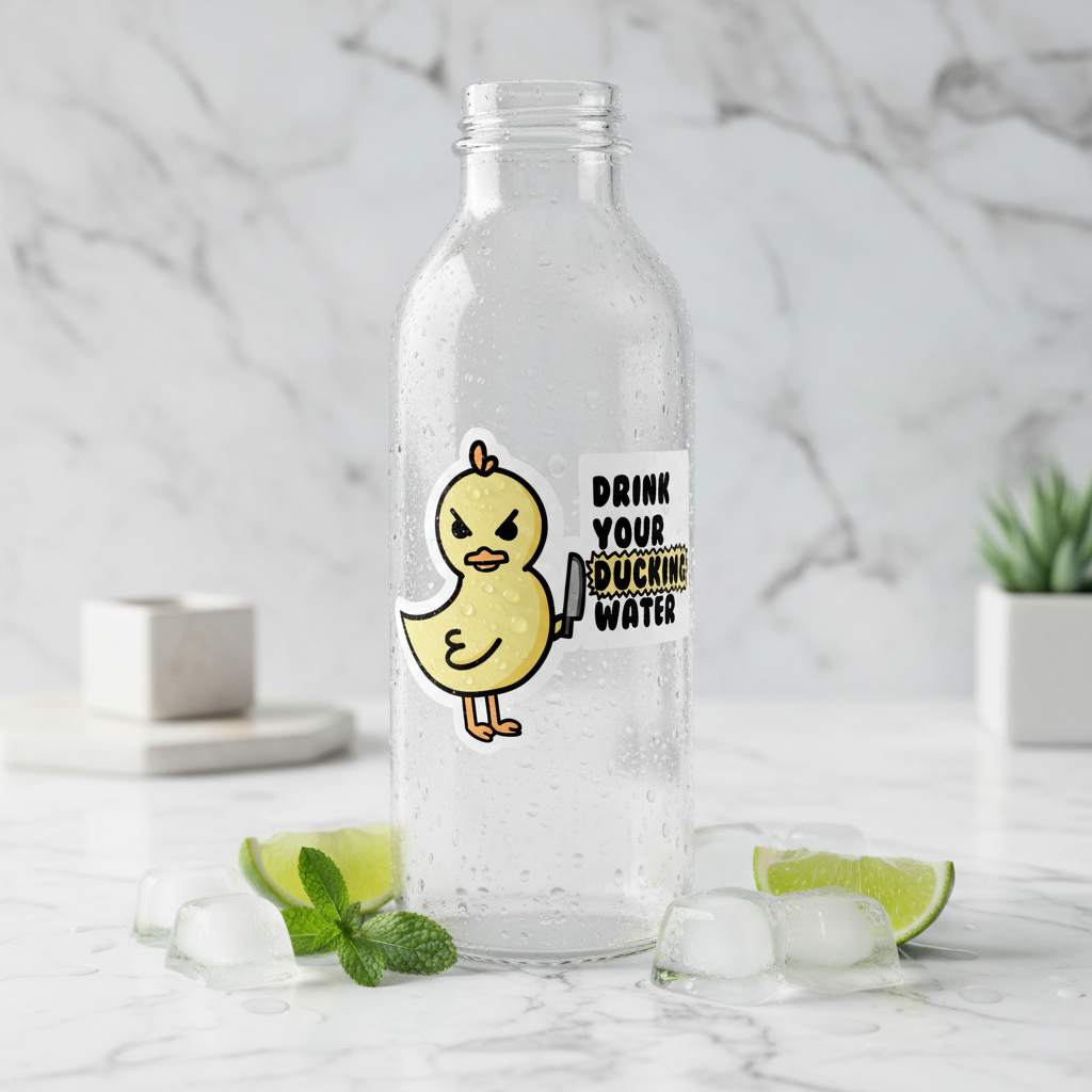 Duck Sticker "Drink Your Ducking Water"