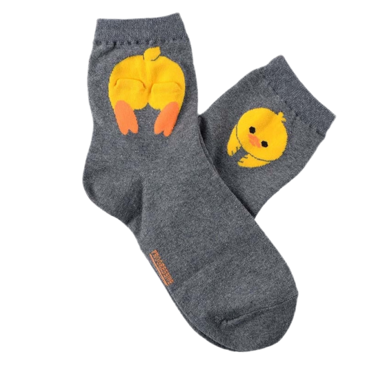 Chaussettes Grises Canard Jaune Traversant