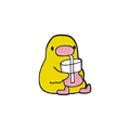 Pin's Canard Jaune avec sa Boisson