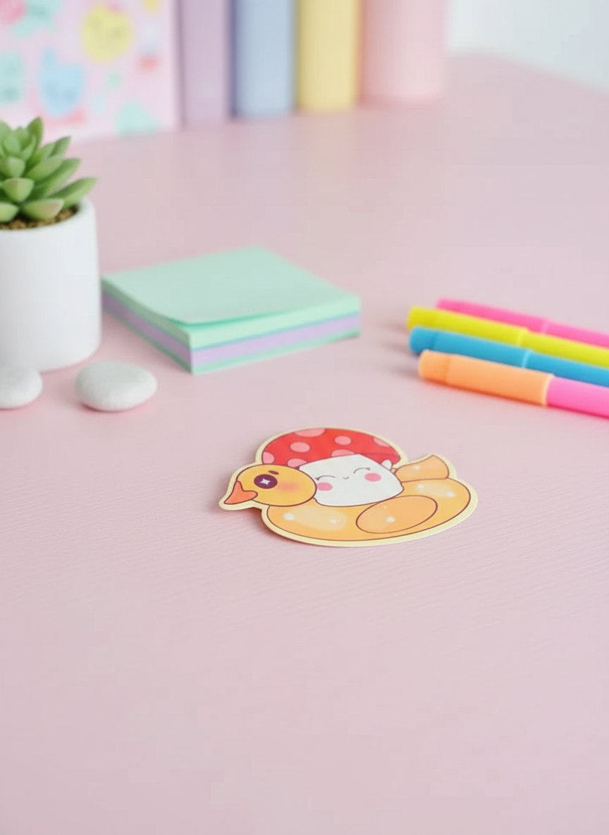 Pegatina de champiñones de boya de pato