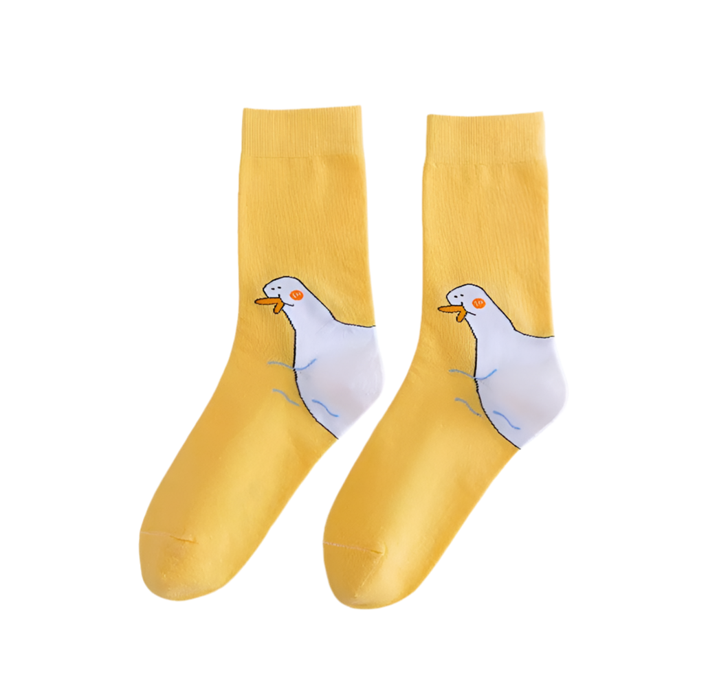 Chaussettes Jaunes Canard Blanc