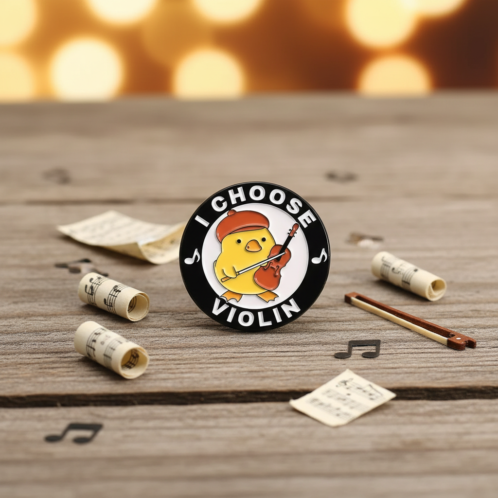 Gelbe Entennadel „Ich wähle Violine“
