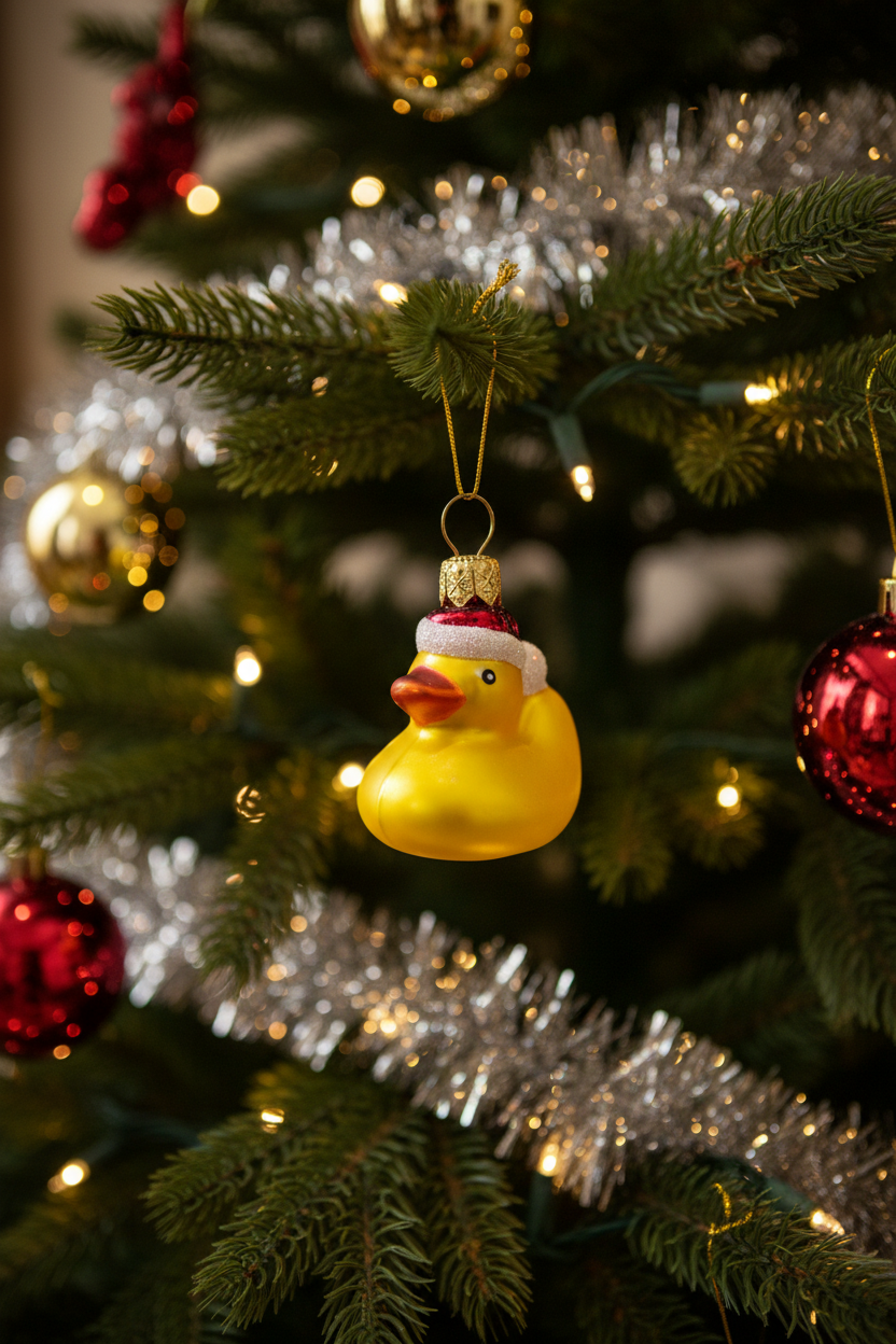 Kerstbal eend bad