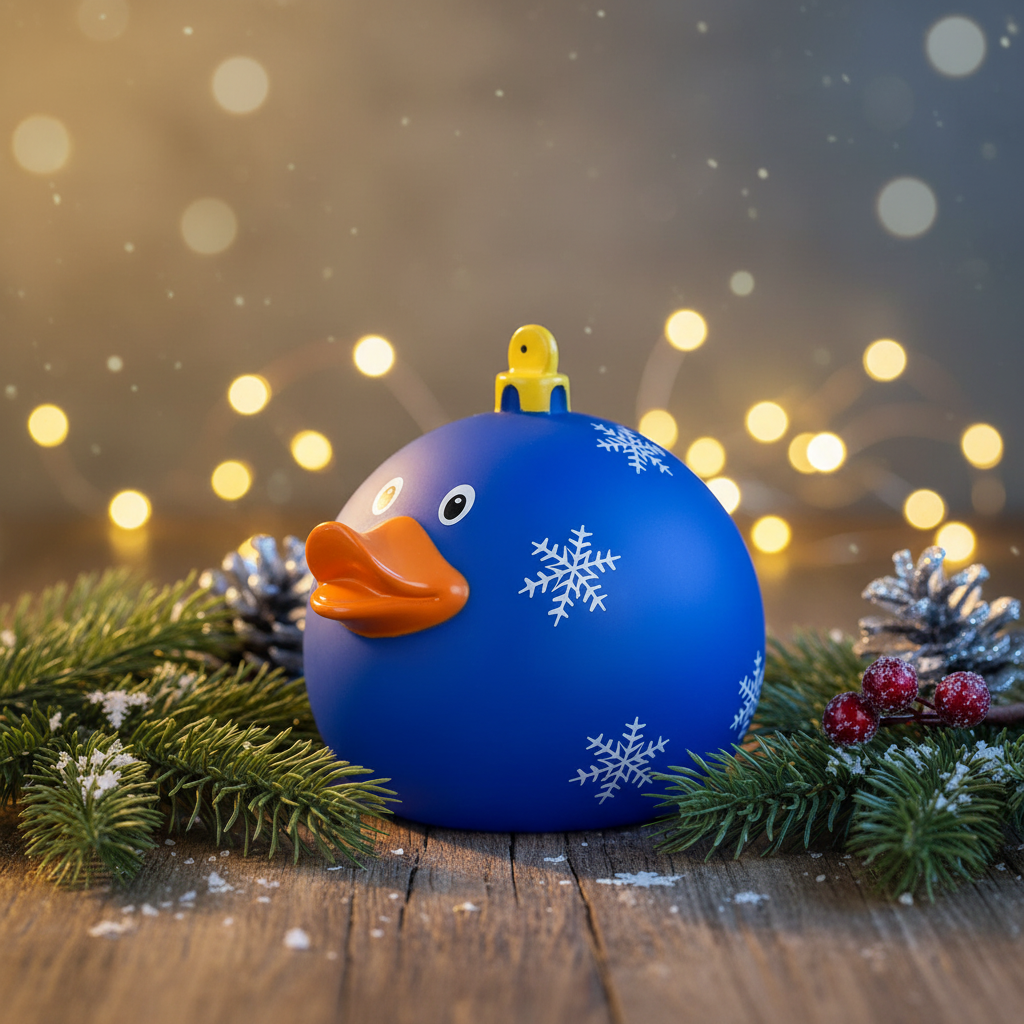 Canard Bleu Boule de Noël