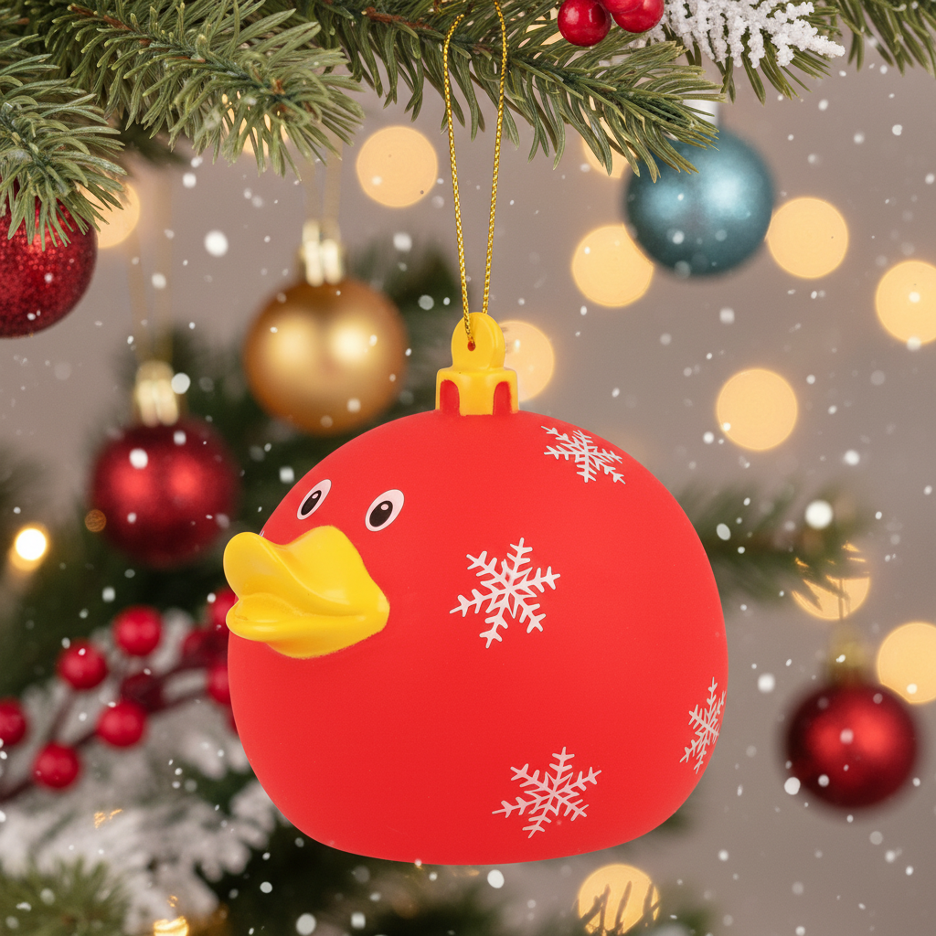 Canard Rouge Boule de Noël