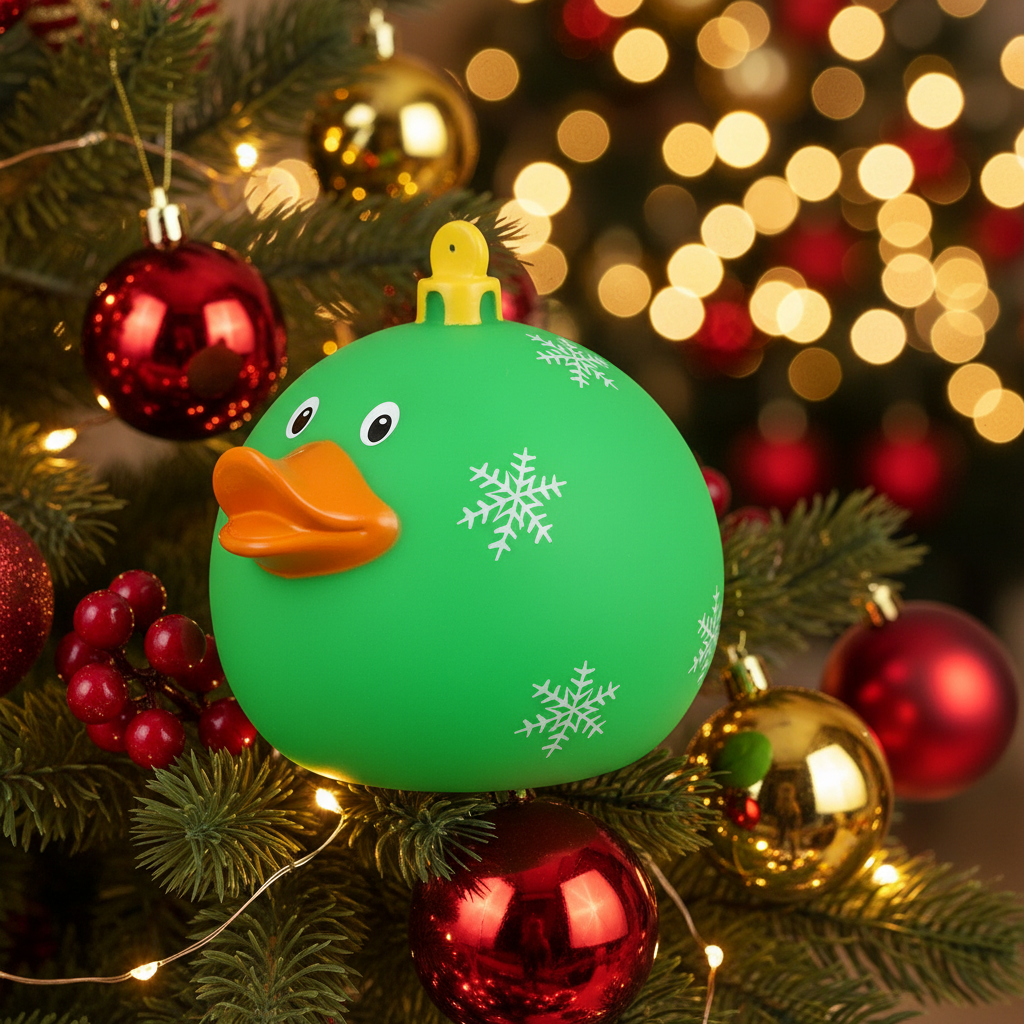 Canard Vert Boule de Noël