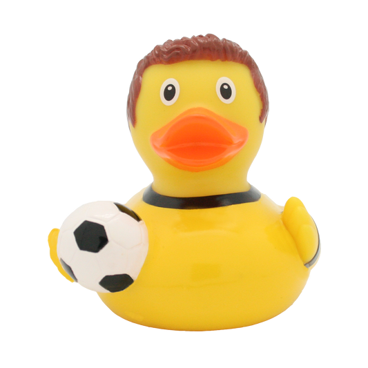 Pato de futbolista amarillo