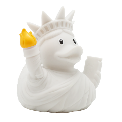Estatua de pato de la libertad blanca