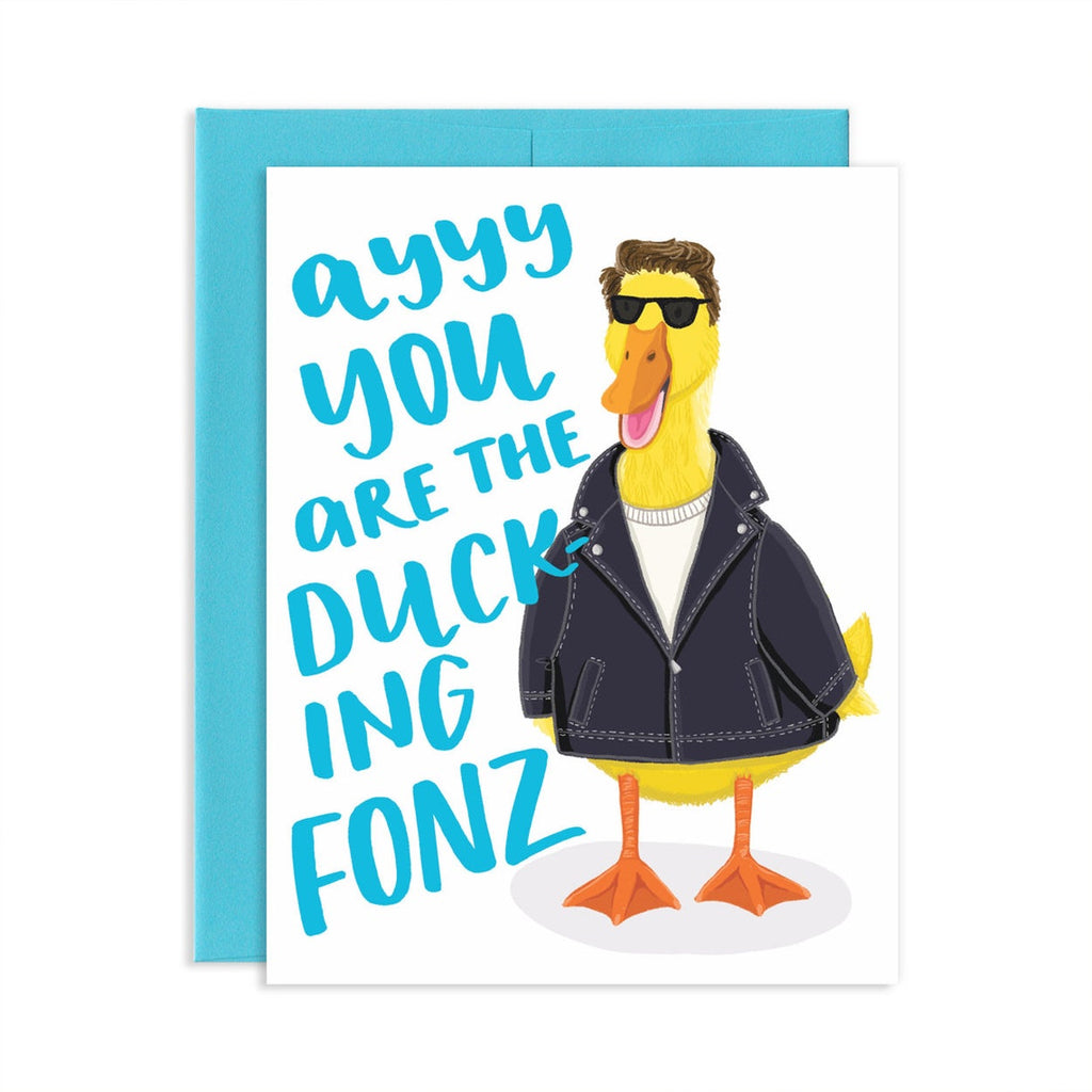 Wenskaart eend fonz