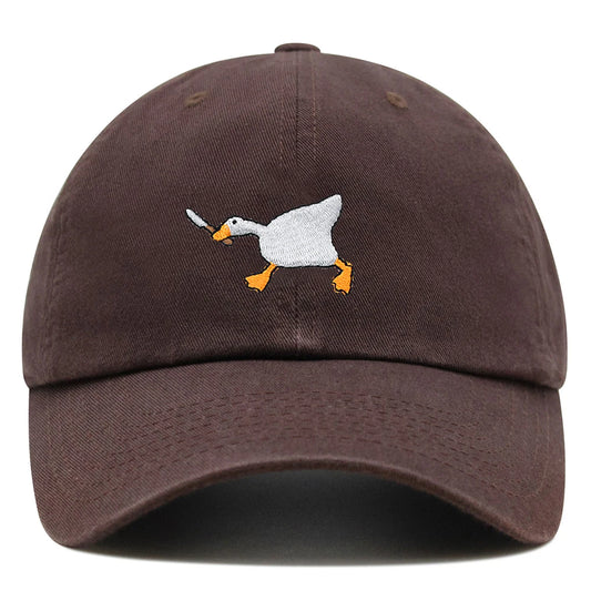 White Duck Embroidered Knife Cap