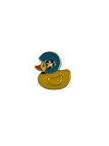 Pin’s Canard Jaune avec Casque Moto